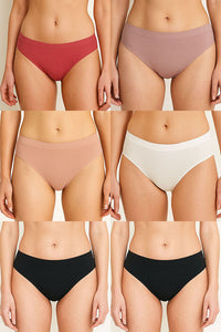 90072 6 Pieces Comfortable Laser Cut Thong C01