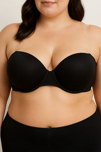90074 3 Piece Clear Removable Straps, Comfortable Fit Clear Back Strap D DD Cup Bra