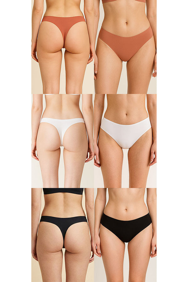 90080 Seamless Laser-Cut Thong – Premium Cotton blend) | 6pcs Wholesale Prepack