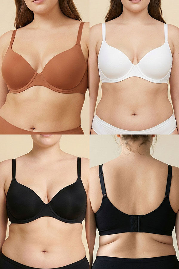 90080 Wire-Free Premium Cotton – 24-Hour Comfort Bra | 3pcs Wholesale Prepack