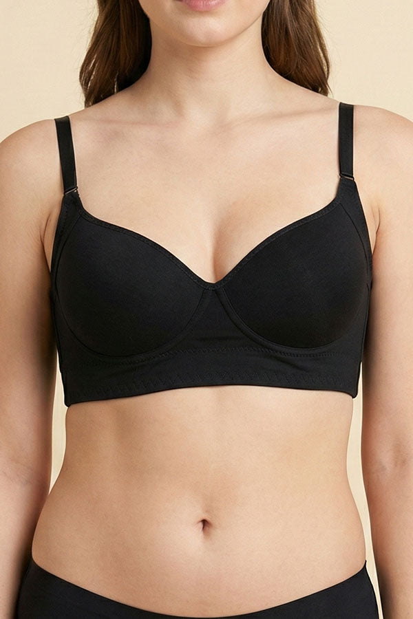 90081 Full Support Underwire Long Line Bra – 5-Hook Back Closure (B C Cup) | 3pcs Wholesale Prepack