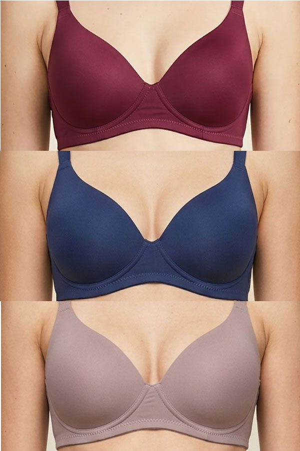 90083 Youmita Wirefree Smooth Support Bra BC Cup, 3 Pack