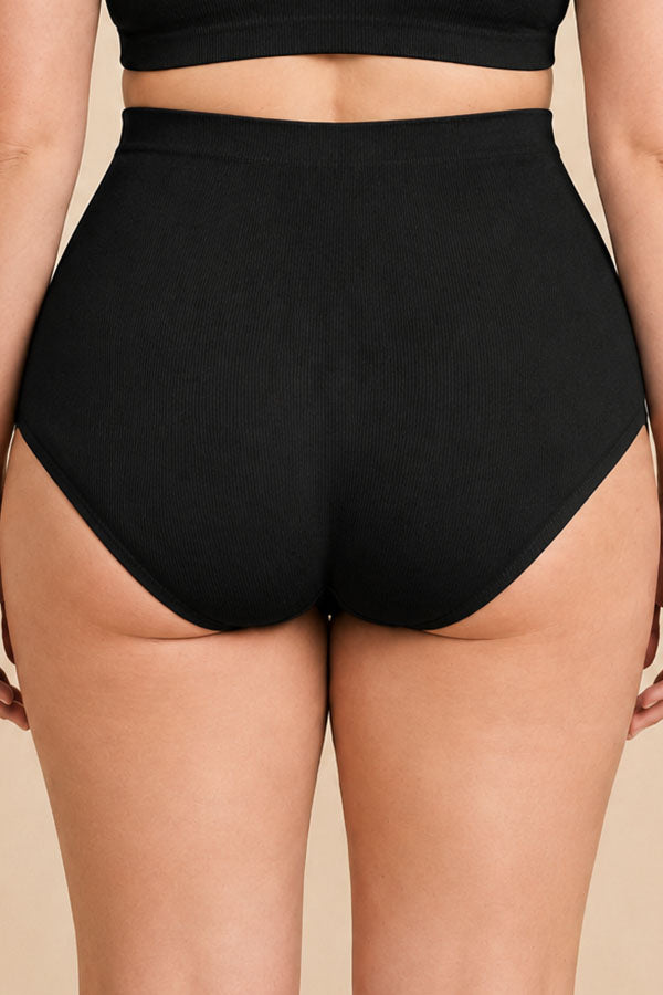 90086 Plus Size Satin High-Waist Laser-Cut Panty - 6 pcs prepack