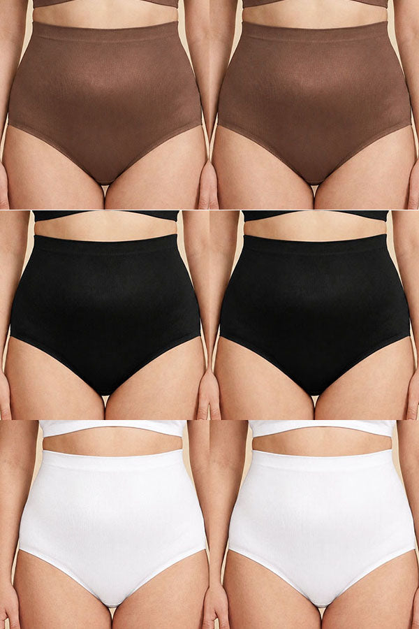 90086 Plus Size Satin High-Waist Laser-Cut Panty - 6 pcs prepack