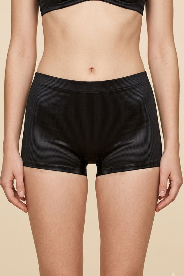90087 Women’s Satin Laser Cut Boyshort Panty - 6pcs pack