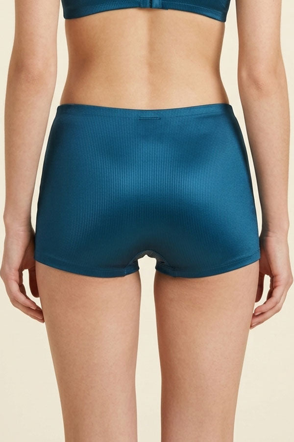 90087 Women’s Satin Laser Cut Boyshort Panty - 6pcs pack