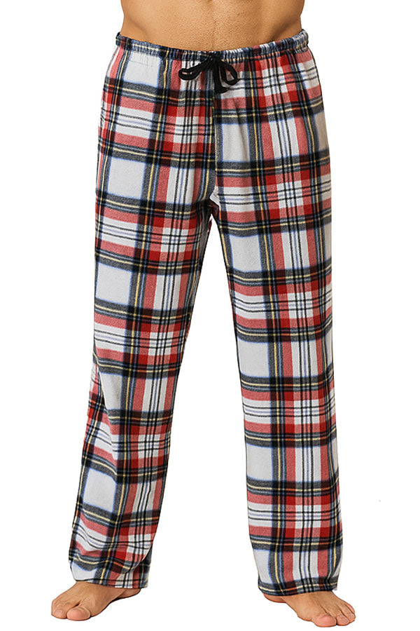 Youmita 6 Pieces Comfortable & Warm Winter Wear Men's Plaid Fleece Pants
