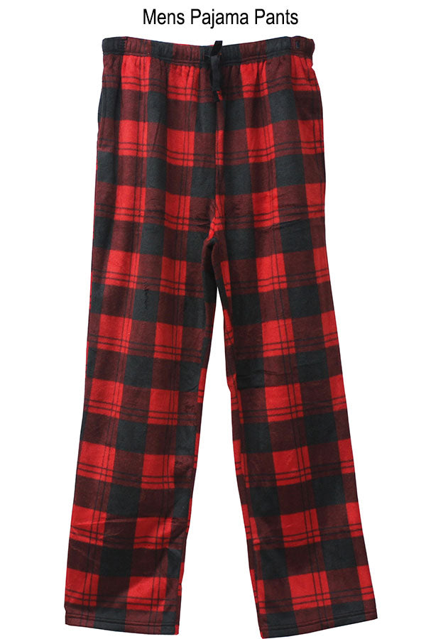 Mens Plaid Fleece Pants