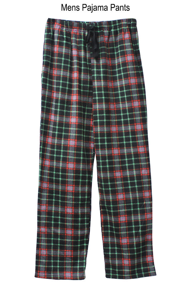 Mens Plaid Fleece Pants