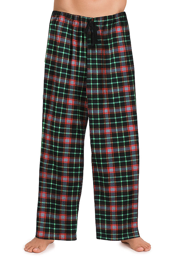 Youmita 6 Pieces Comfortable & Warm Winter Wear Men's Plaid Fleece Pants