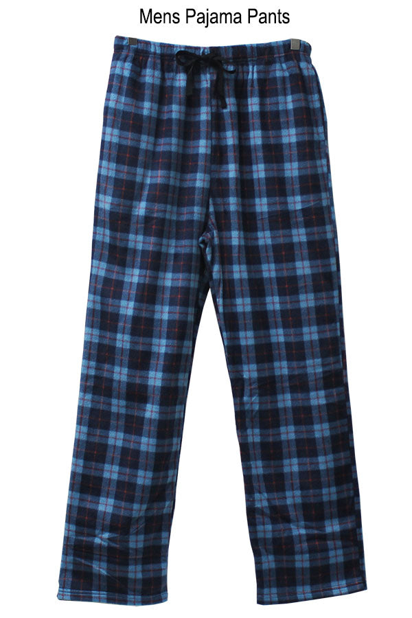 Mens Plaid Fleece Pants