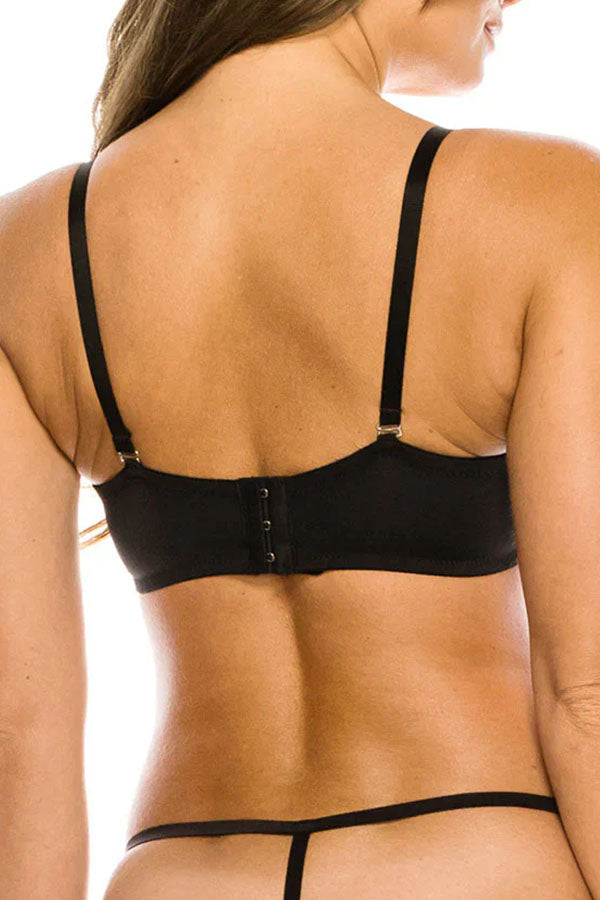 963 3 Pieces Underwire, Adjustable Removable Straps Extreme Push-Up Half Cup A B C Cup Bra