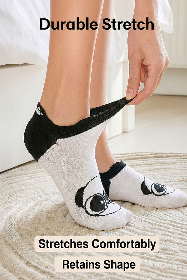 YM52 12 Pairs Cotton Blend, Made in Korea Raccoon No Show Foot Liners