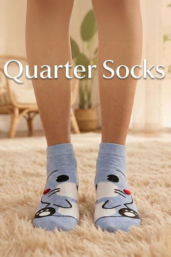 YM72 12 Pairs Cotton Blend, Made in Korea Otter Ankle Socks