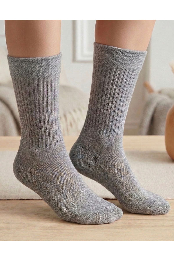 YM96 YM97 Cotton Crew Socks Cushioned Bottom Arch Support Everyday Comfort-12pairs